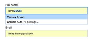 Otomatik doldurma alanlarının arka planlarını ayarlama